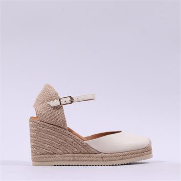 Unisa Castilla Espradrille Wedge Strap - Ivory Leather